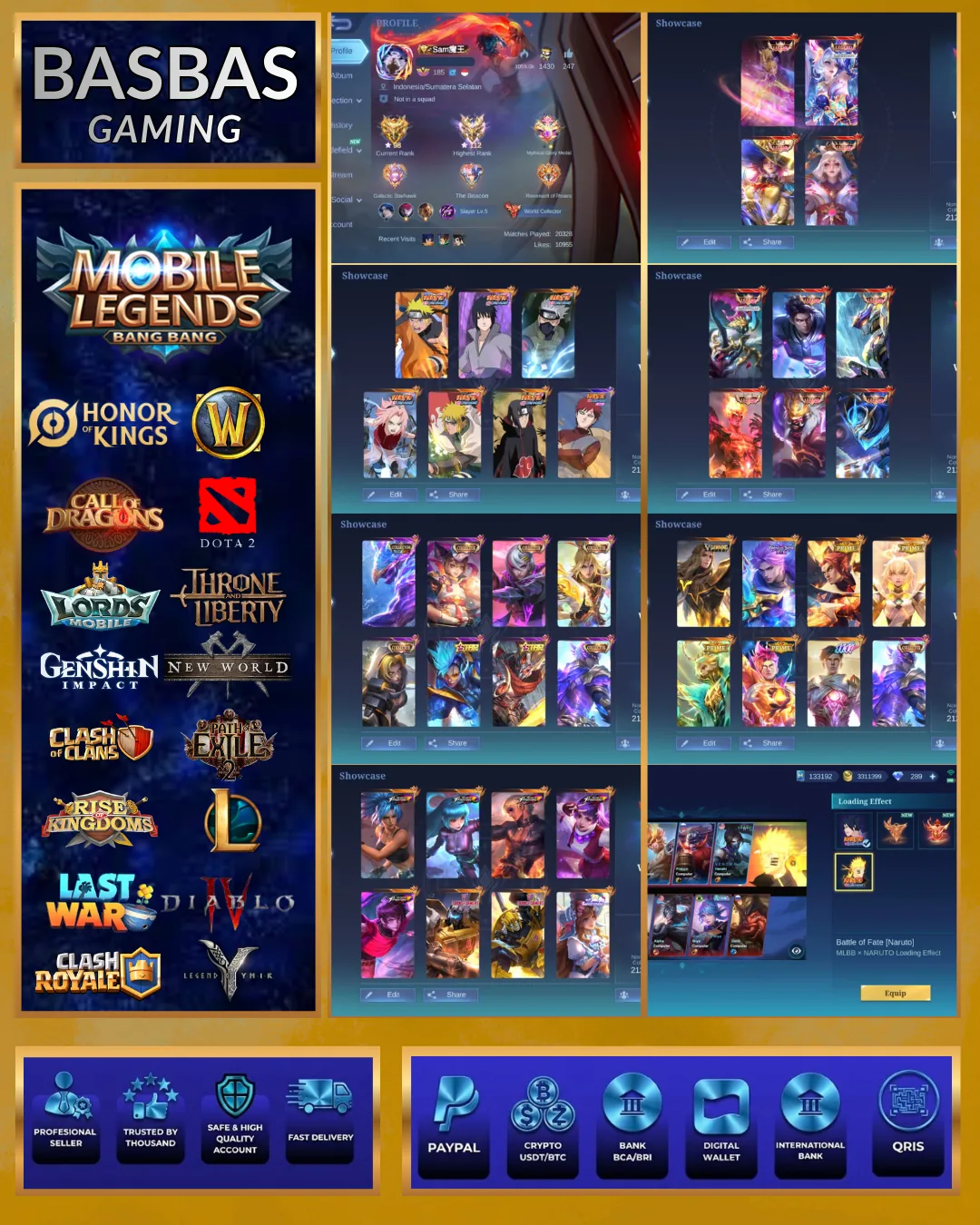 10 Legend | Full Naruto Mobile Legends account