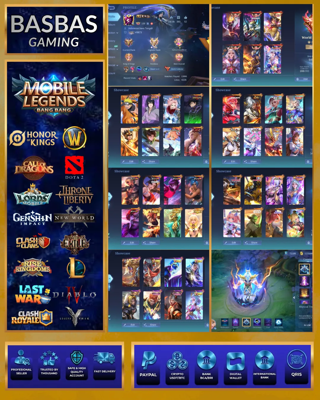 6 Meta Legend Skin Mobile Legends account